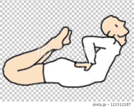 Illustration of yoga poses in pencil style 122312287