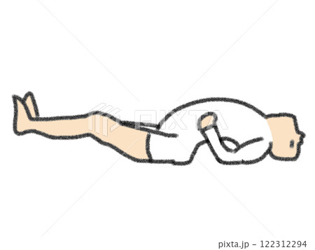 鉛筆画風のヨガポーズのイラスト 鉛筆画風のヨガポーズのイラスト 122312294