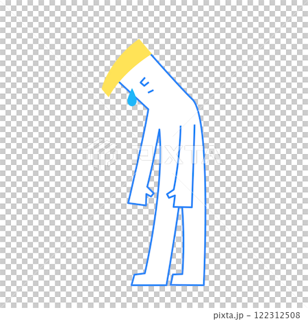 某、人間です。　落ち込んでしょんぼりしてる人 122312508