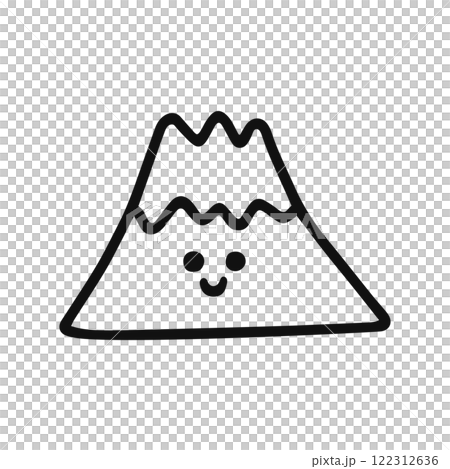 かわいい富士山　線画 122312636