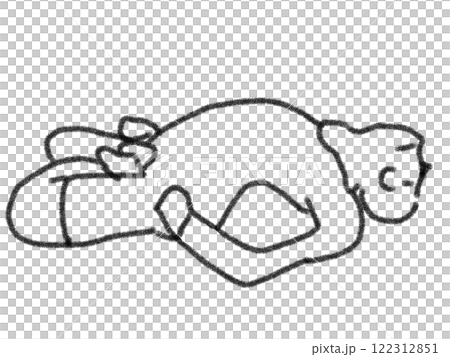 鉛筆画風のヨガポーズのイラスト 122312851