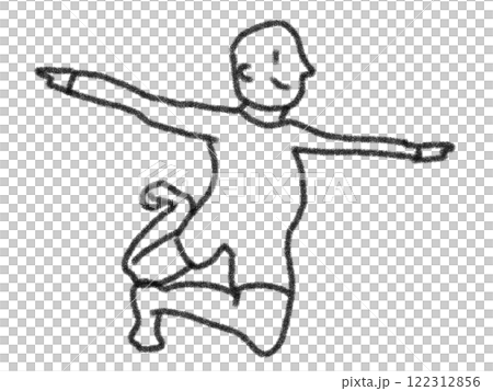 鉛筆畫風格的瑜珈姿勢插圖 122312856