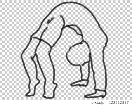 Illustration of yoga poses in pencil style 122312857