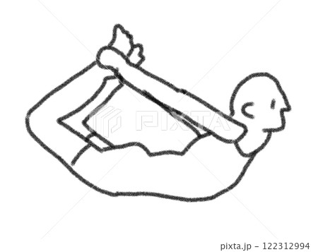 鉛筆画風のヨガポーズのイラスト 鉛筆画風のヨガポーズのイラスト 122312994