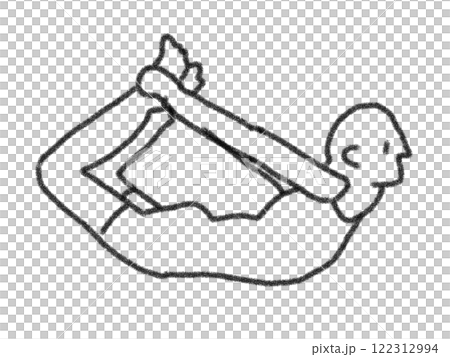 鉛筆画風のヨガポーズのイラスト 鉛筆画風のヨガポーズのイラスト 122312994