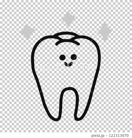 Cute teeth line drawing 122313070