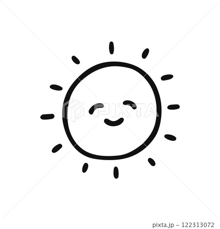 かわいい太陽　線画 122313072