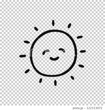 かわいい太陽　線画 122313072