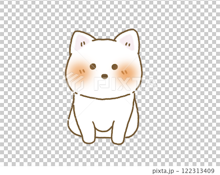 正面を向いてお座りをする柴犬のイラスト 手描き風 正面を向いてお座りをする柴犬のイラスト 手描き風 122313409