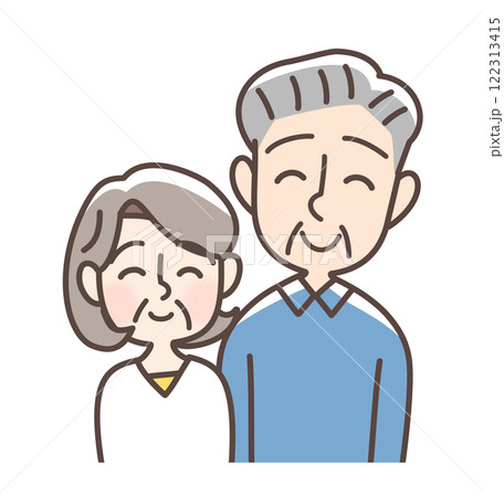笑顔の老夫婦 122313415