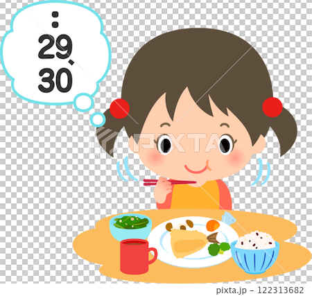 女孩邊吃邊數著咀嚼的次數 122313682