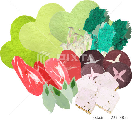 いろいろな野菜のイラスト 鍋用具材 いろいろな野菜のイラスト 鍋用具材 122314032