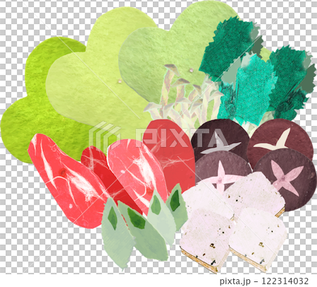いろいろな野菜のイラスト 鍋用具材 いろいろな野菜のイラスト 鍋用具材 122314032