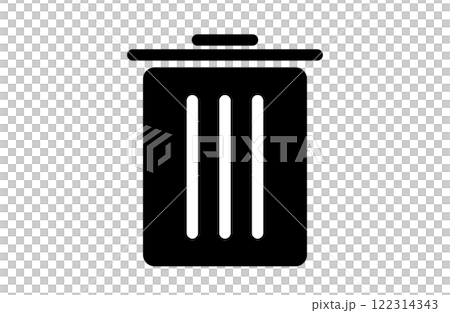 Simple trash can monochrome icon Simple trash can monochrome icon 122314343