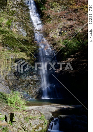 箕面公園の紅葉と箕面大滝（大阪市箕面市） 122314730
