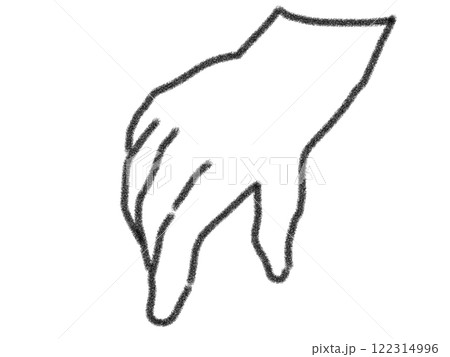 鉛筆風の手のイラスト 122314996