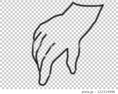 鉛筆風の手のイラスト 122314996