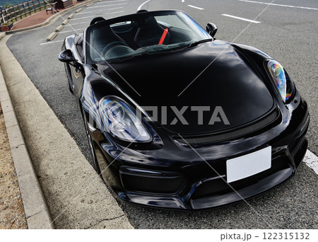ツヤツヤの黒いオープンカー ツヤツヤの黒いオープンカー 122315132