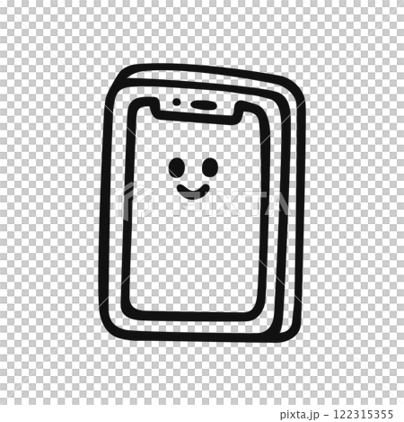 可愛的智慧型手機線描 122315355