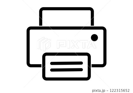 モノクロのプリンターのアイコン 122315652