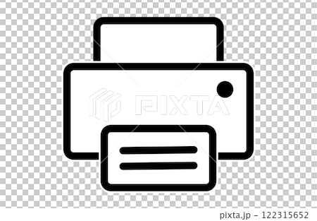 モノクロのプリンターのアイコン 122315652