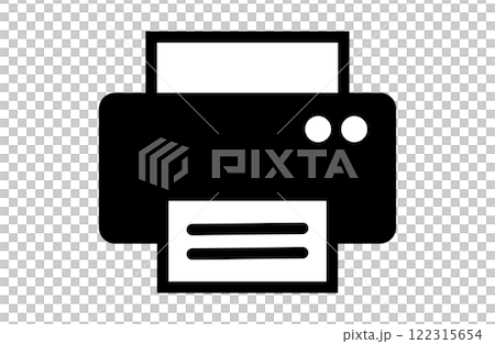 Monochrome printer icon Monochrome printer icon 122315654