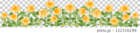 Coloring illustration of a row of daffodils Coloring illustration of a row of daffodils 122316299
