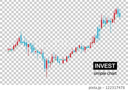 Simple stock price investment graph chart image, vector background image 122317478