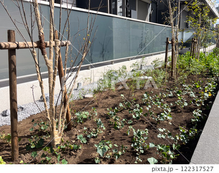 おしゃれな集合住宅の植栽工事 122317527