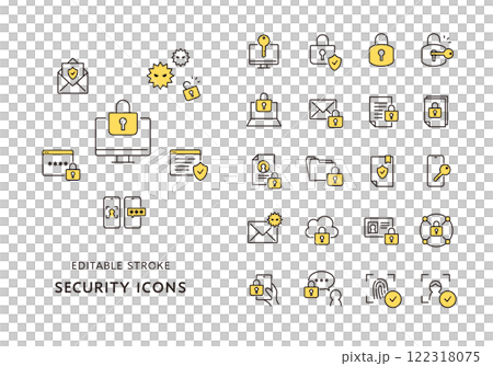 與網路安全相關的圖示集(顏色) 與網路安全相關的圖示集(顏色) 122318075