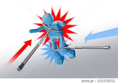 さすまた (刺股:man catcher) 使用図解 さすまた (刺股:man catcher) 使用図解 122318251