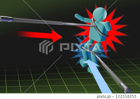 さすまた　(刺股：man catcher)　使用図解 122318255