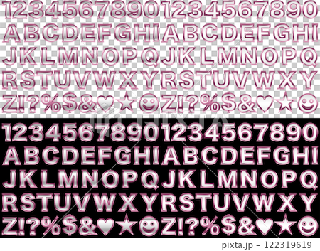 文字フチ3ピンク、6白 文字フチ3ピンク、6白 122319619