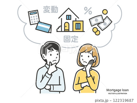 住宅購入を考える若い夫婦 122319687