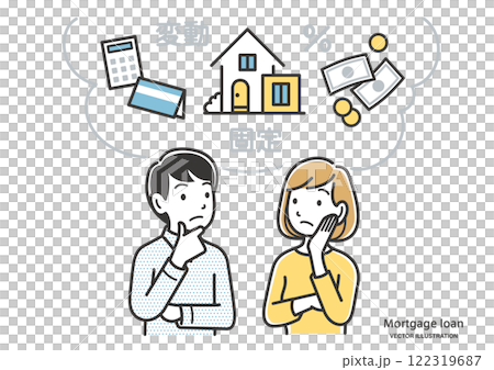 住宅購入を考える若い夫婦 122319687