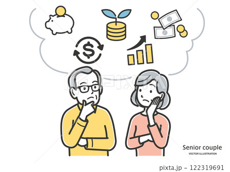 資産運用を考えるシニア夫婦 122319691