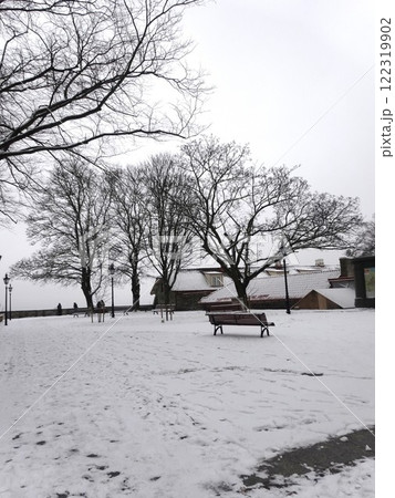 【エストニア】雪が積もったピースコピ展望台の広場の景色(タリン) 【エストニア】雪が積もったピースコピ展望台の広場の景色(タリン) 122319902