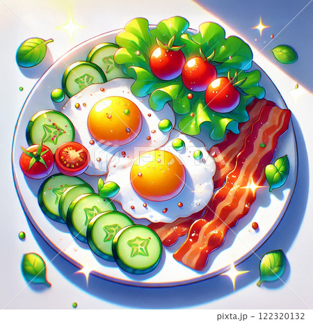 目玉焼きのイラスト 122320132