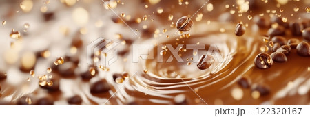 レミアムコーヒーの本質、抽出中の黄金の瞬間 122320167