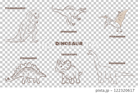 可愛的恐龍著色插圖集 可愛的恐龍著色插圖集 122320617