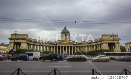 Kazan Cathedral or Kazanskiy Kafedralniy Sobor timelapse hyperlapse in Saint Petersburg 122320707