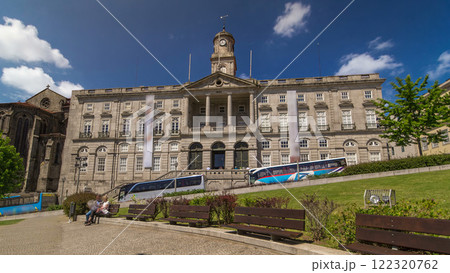 The Palacio da Bolsa timelapse hyperlapse. Stock Exchange Palace is a historical building in Porto, Portugal The Palacio da Bolsa timelapse hyperlapse. Stock Exchange Palace is a historical building in Porto, Portugal 122320762