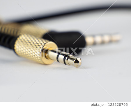 audio connectors close up. Jack cable 122320796