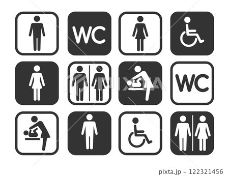 Public toilet pictogram set Public toilet pictogram set 122321456