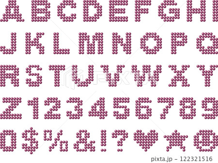 パール、文字、3ピンク パール、文字、3ピンク 122321516