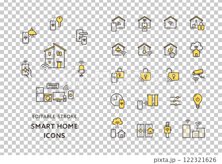 Smart home icon set (color) 122321626