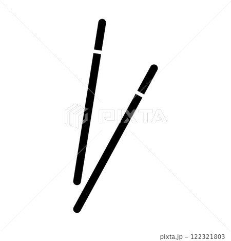 Chopstick icon logo design template isolated illustration 122321803