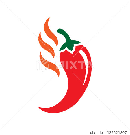 Hot chili icon logo design template isolated illustration 122321807