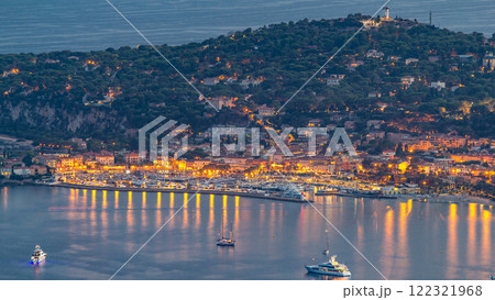Yachts in port of Saint-Jean-Cap-Ferrat day to night timelapse, France 122321968
