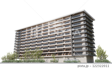 高級マンション　昼　透過素材 122322011